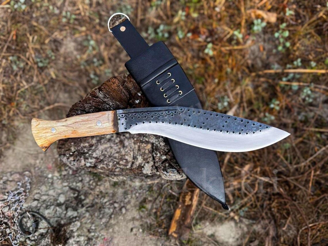 10.5 inch Black Dotted Shepherd Kukri Knife